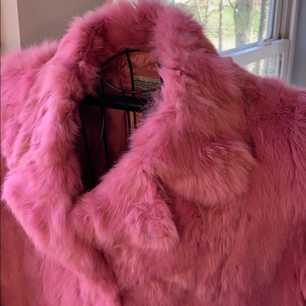 Heirloom Pink Rabbit Fur No Defects Intact Lining - Picture 4 of 7